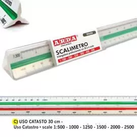 SCALIMETRO ISOTECK ARDA 30CM PER CATASTO (SCALE 1:500-1000-1250-1500-2000-2500)