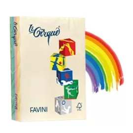 Carta LECIRQUE A4 80gr 500fg mix 5 colori pastello FAVINI