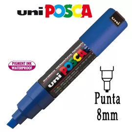 Marcatore UNI POSCA PC8K p.scalpello 8mm blu UNI MITSUBISHI