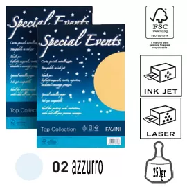 Carta metallizzata SPECIAL EVENTS A4 10fg 250gr azzurro FAVINI