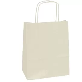 25 SHOPPERS CARTA KRAFT 26x11x35cm TWISTED avorio