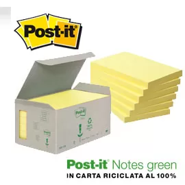 BLOCCO 100foglietti Post-it?Notes Green 76x127mm 655-1B GIALLO