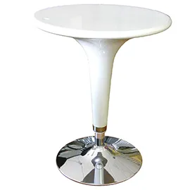 TAVOLO BAR D60cm in ABS e ACCIAIO H72/92cm BIANCO