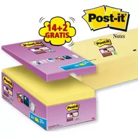 VALUE PACK 14+2 BLOCCO 90fg Post-it?Super Sticky Giallo Canary? 76x127mm