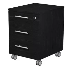 CASSETTIERA 3CASS. c/ruote 41,8x52x61,5cm NERO VEN.- PRESTIGE