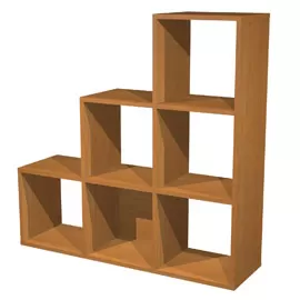 LIBRERIA 6 CASELLE a SCALARE 104x29,2cm-H103,9cm NOCE CHIARO - RAINBOW