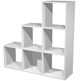 LIBRERIA 6 CASELLE a SCALARE 104x29,2cm-H103,9cm GRIGIO ALLUMINIO - RAINBOW