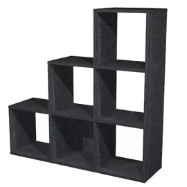 LIBRERIA 6 CASELLE a SCALARE 104x29,2cm-H103,9cm NERO VENATO - RAINBOW