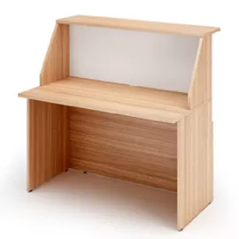 MODULO RECEPTION SOPRALZO+DESKTOP 120x76x117cm CILIEGIO AR. /BIANCO - PRESTIGE