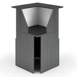 MODULO RECEPTION 90? 76x76x117cm NERO VEN. /BIANCO - PRESTIGE