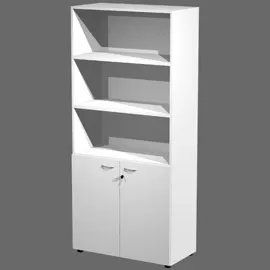 ARMADIO MODULARE A 2 ANTE BASSE 90x45,8cm - H200cm BIANCO