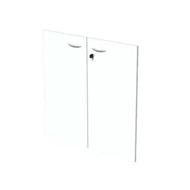 COPPIA ANTE in MELAMIN. x libreria bassa L76cm BIANCO