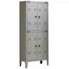 ARMADIO SPOGLIATOIO METALLO a 4 POSTI 70x35cm H180cm GRIGIO