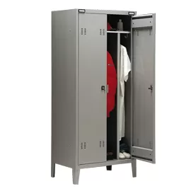 ARMADIO SPOGLIATOIO METALLO a 2POSTI C/DIVIS. 80x47cm H180cm GRIGIO