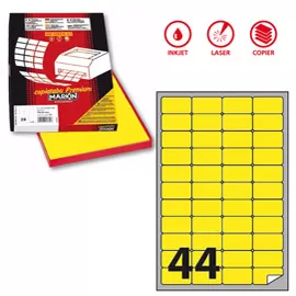 Etichetta adesiva A/406 giallo fluo 100fg A4 47,5x25,5mm (44et/fg) Markin