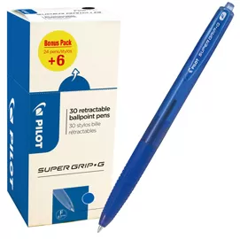Value pack 30pz penna sfera Supergrip G a scatto blu punta fine 0.7mm Pilot