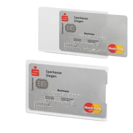 Tasca porta carte di credito argento trasp. 54x87mm RFID Secure Durable