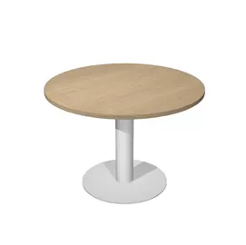Tavolo riunione tondo ?100cm gamba metallo Rovere - Agora' Direction