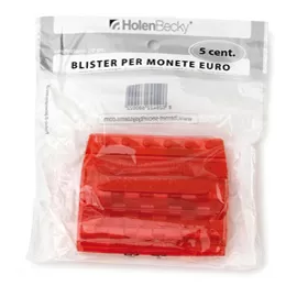 Blister 20 Portamonete in PVC 5cent rosso