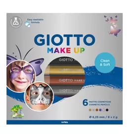Set 6 matite cosmetiche Make Up colori metal mina da Ø 6,5mm Giotto