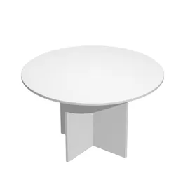 Tavolo riunioni 4 posti Ø120 x H72cm Bianco - EASY