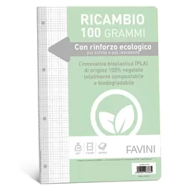Ricambi c/rinforzo ecologico f.to A4 100gr 40fg 4mm Favini