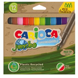 Scatola 12 pennarelli Joy Jumbo Eco Family lavabili colori assortiti Carioca