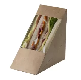 100 Scatole per Sandwich in carta kraft 12,3x7,2x12,3cm Street Food Leone