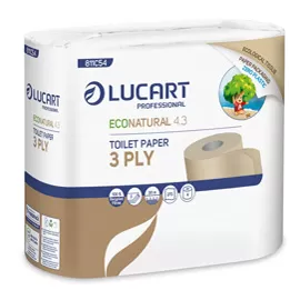 Pacco 4 rotoli Carta Igienica 270 strappi EcoNatural 4.3 Lucart Plastic Free