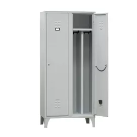 Armadio spogliatoio in metallo a 2 VANI c/divisorio 80x50cm H180cm GRIGIO