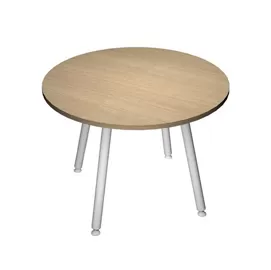 Tavolo riunione tondo Ø100cm Bianco/Rovere Skinny Metal