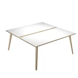 Scrivania a 2 postazioni contrap. 160x166cm Rovere/Bianco Woody