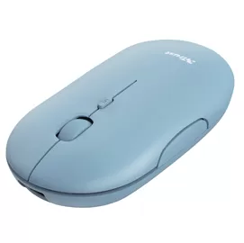Mouse ultrasottile wireless ricaricabile Puck azzurro Trust