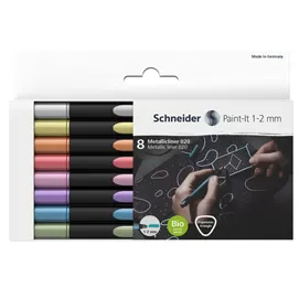 Astuccio 8 pennarelli Metallic Liner 020 punta 1-2mm colori assortiti Schneider