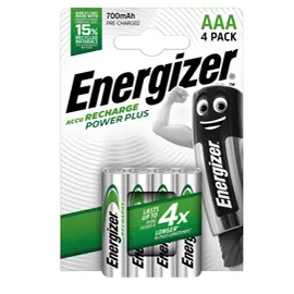 Blister 4 pile ricaricabili AAA - Energizer Power Plus