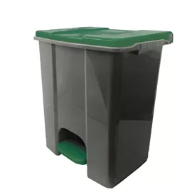 Contenitore mobile a pedale in plastica riciclata Ecoconti 60lt grigio e verde