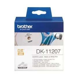 ROTOLO 100 ETICHETTE CD DIAM.58MM NERO/BIANCO IN CARTA