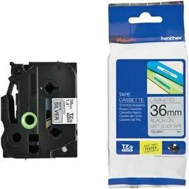 NASTRO METALLIZZATO OPACO TZE-M961 36MMx8MT NERO/ARGENTO OPACO