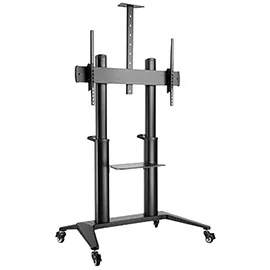 Dacomex - Carrello nero su ruote - Altezza regolabile - 75''-105'' - VESA 1000x6