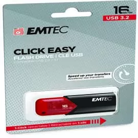 Emtec Memoria USB B110 USB3.2 Clickeasy 16GB rossa