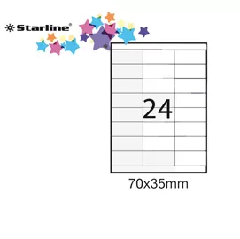 Etichetta adesiva bianca 100fg A4 70x35mm (24et/fg) STARLINE