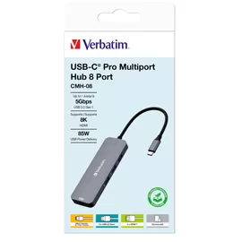 Verbatim USB-C Pro Multiport Hub 8 Port CMH-08
