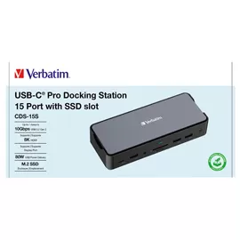 Verbatim USB-C Pro Docking Station 15 Port with SSD slot CDS-15S