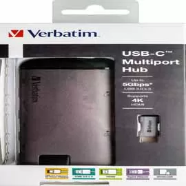 Verbatim USB-C ADAPTER USB 3.1 G1 / USB 3.0 X 3 / HDMI / SDHC / MICRO SDHC / R