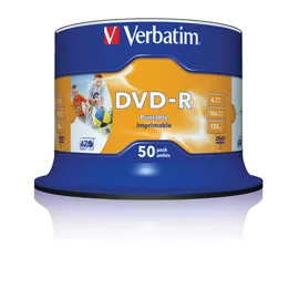SCATOLA 50 DVD-R SPINDLE BULK 16X 4.7GB 120MIN. STAMPABILE WIDE MATT INKJET